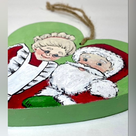 ORIGINAL Hand Painted Santa and Mrs. Claus 1st Christmas Together Tree Ornament - Picture 6 of 8